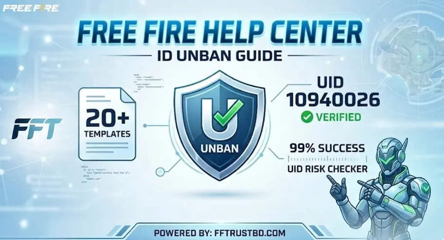 Garena Free Fire Help Center ID Unban Guide with 20+ Templates - FF Trust BD