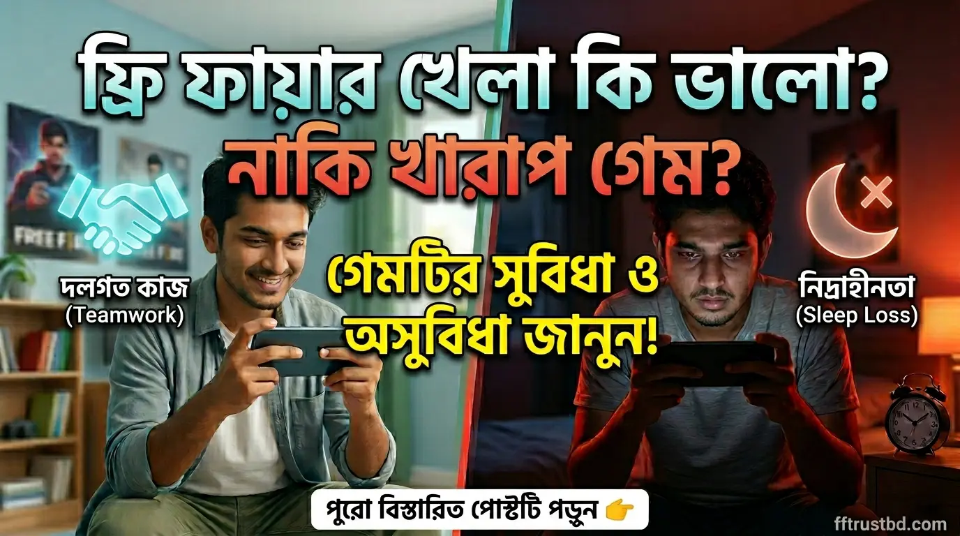 ফ্রি ফায়ার খেলা কি ভালো না খারাপ - সুবিধা ও অসুবিধা (Free Fire Good or Bad)